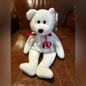TY Beanie Baby, RARE Maple Canada Bear 1996, Retired, With Canadian Tags
